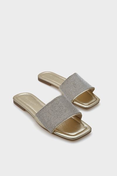 Capone Outfitters Stoned Damen-Hausschuhe mit flachem Absatz und einem Riemen