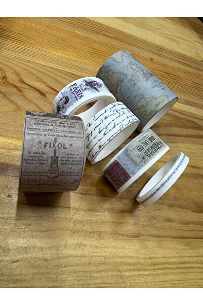 demontecraft Set de benzi washi set atlas mondial vintage 7 bucăți