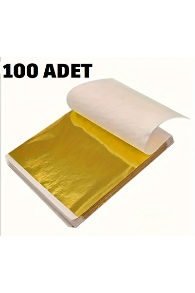 MAHLA Altın Yaprak Varak 100 Adet 9x9cm - Mobilya Hobi Epoksi Reçine - Dıy - ...