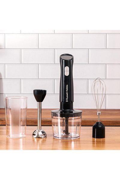 RUSSELL HOBBS 3-in-1 Hand Blender,Electric Chopper,2 Speeds + Pulse,Stainless Steel,BPA-Free,27141.