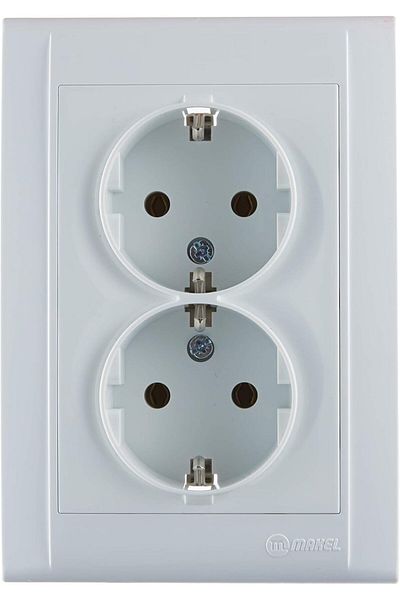 STOREMAX Sbl Defne White Double Grounded Socket, Sblshp 1064356