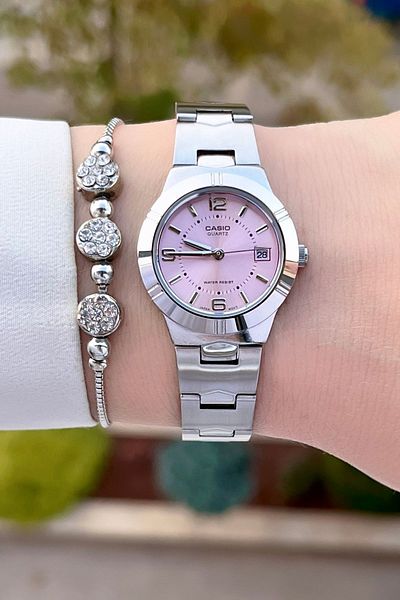 Casio Silver Pink Color Women's Wristwatch