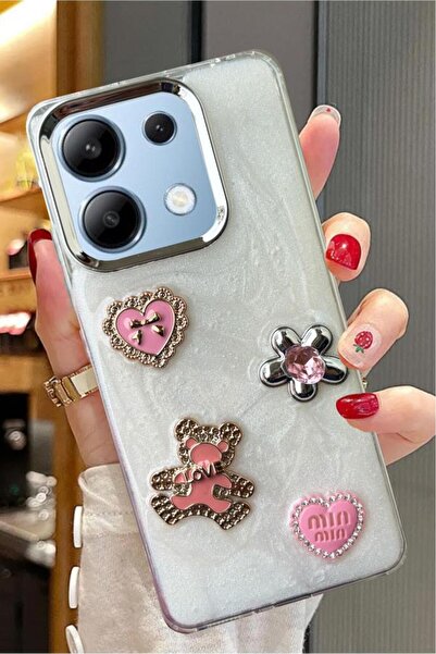 3GEN CASE Xiaomi Redmi Note 13 4G متوافق مع شريط حجري ثلاثي الأبعاد على شكل ف...