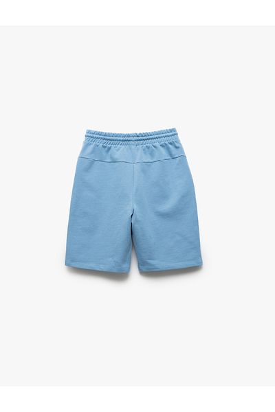 Koton Pantaloni scurți de bază din bumbac, cu șireturi în talie, cu detaliu de buzunar