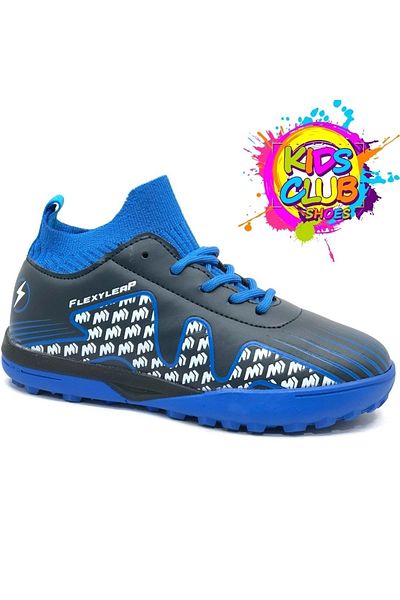 Kids Club Shoes Pantofi de câmp pentru copii albaștri - cu șosete Pele