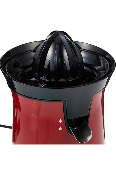 RUSSELL HOBBS 26010 60W Flame Red Citrus Press, Auto-Reverse Action,Includes 2 Cones,Compact Design