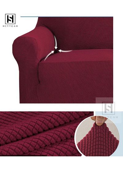 MADAME BELLA Lycra Pitikare Pattern Armchair Cover, Washable Elastic Sofa Sofa Bed Cover