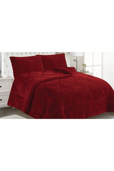 gülce home Sherpa Double Sided Quilt Set (Sleeping Set) Double 3 Pieces