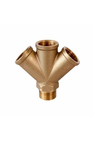 melfxxl eticaret Yellow Triple Fork Connection 3/8Kuzgun Ticaret