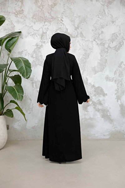 Neva Style Belted Black Hijab Ferace 29125S Shoes