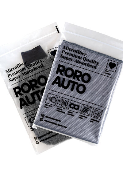 roro auto Roro Auto Olimpos Mikrofiber Oto Cam Bezi 50X70 Gri & Gri Araba Yık...