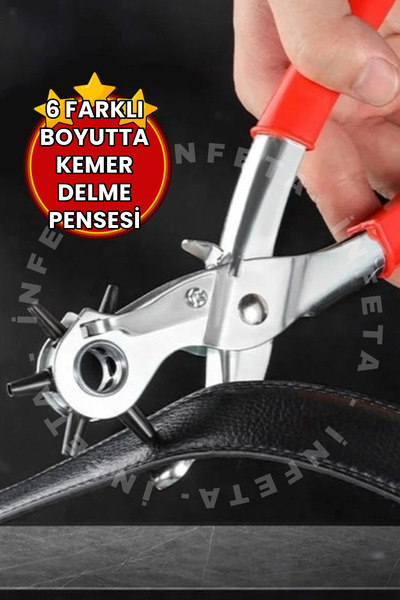 İnfeta 6 Farklı Boyutta Kemer Delme Pensesi Kemer Delici Delik Açıcı Şık