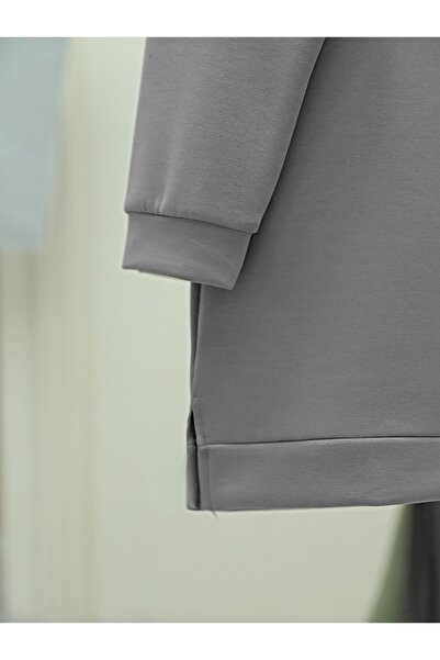 Modamorfo Туніка з каменями та пташиним візерунком - світло-сіра