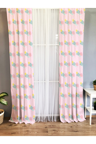 Evmila Cortina de fundal cu o singură aripă roz model F540