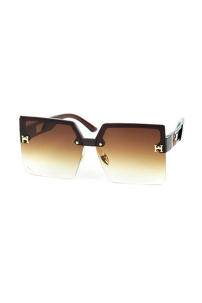 Di Caprio Women's Brown Uv400 Protection Rectangular Model Sunglasses