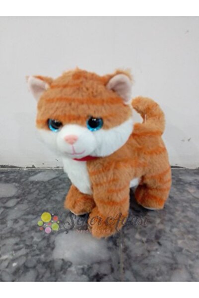 Şeker Adası Sevimli Ayakta Duran Miyavlayan Peluş Kedi 20 Cm Sesli Kedi Oyunc...