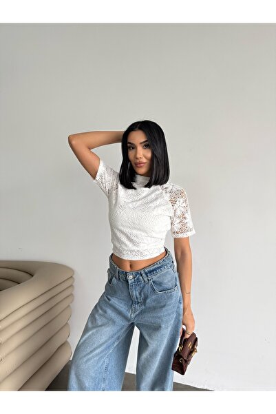 NEW STATION bluză de guipură