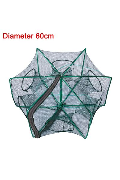 Choice 6 hole diameter 60cm Mesh For Fishing Net/Tackle/Cage Folding Crayfish Catcher Casting/Fish Network