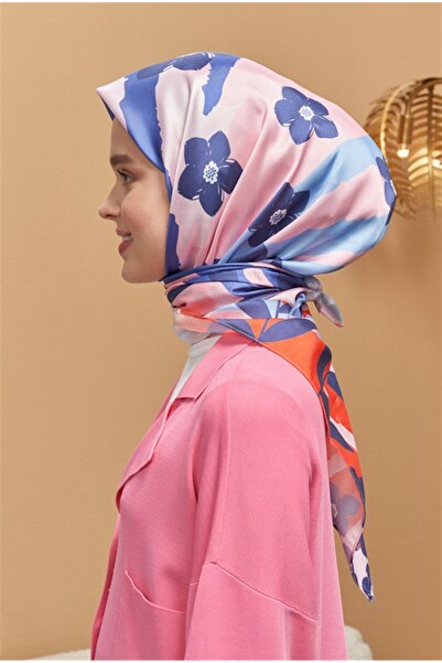 carell Pink Twill Scarf - Mini Flowers Pattern