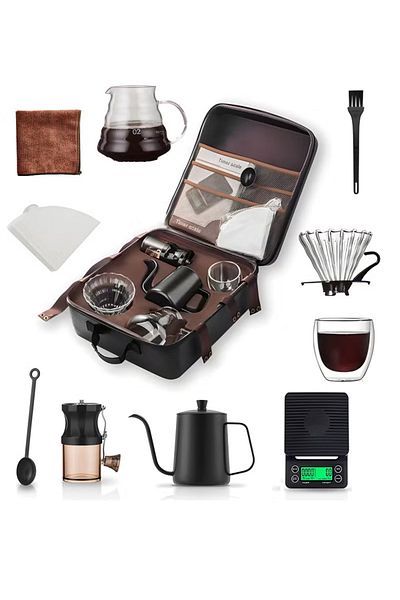 Drop V60 Coffee Set 12-piece Drip Coffee Maker Set All-in-one Portable Travel Bag
