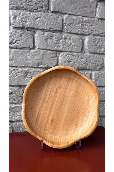 ARİN MODA Arin Homteksden Bamboo Motif Plate Dimensions: 24-24-5 cm