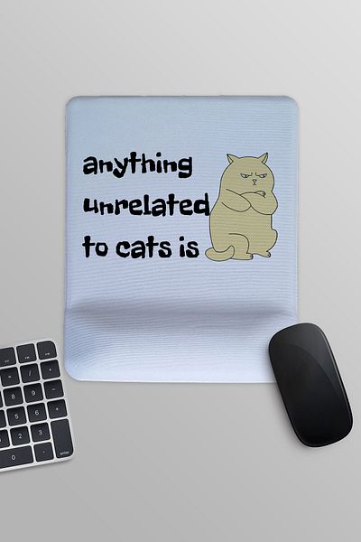 qoeuyl boutique Orice care nu este legat de pisici este mousepad dreptunghiular imprimat cu suport pentru încheietura mâinii