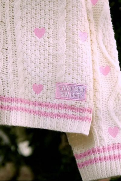 Köstebek Beige Pink Taylor Swift - Lover Cardigan Oversize Cardigan