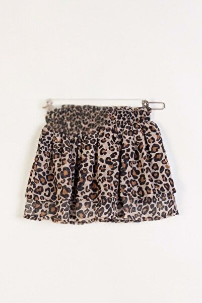 wakawakakidsstore Leopard Printed Chiffon Skirt Girls' Skirt Suit