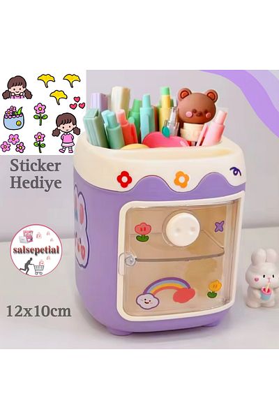 Salsepetial Kawaii Cute Pencil Case Desktop Pen Holder Kawaii Pencil Case with Lid Desk Top Organizer
