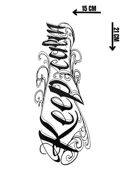 Barly Geçici Yazı Detaylı Dövme Tattoo