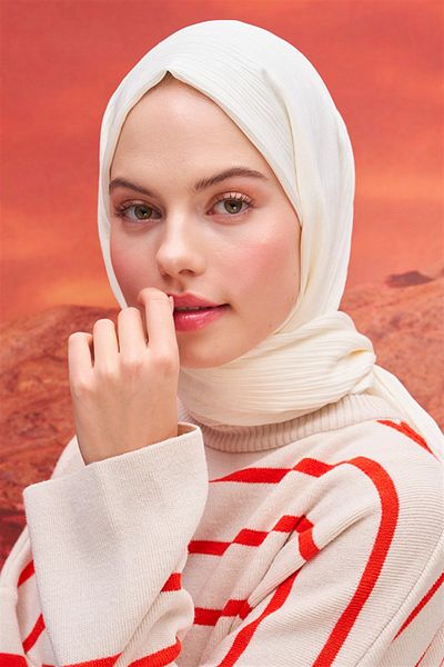 carell Comporf Cotton Shawl Ecru