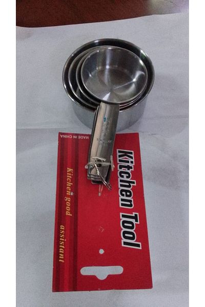 Generic Measuring Cup, Stainless Steel, Set of 4 with Scale -