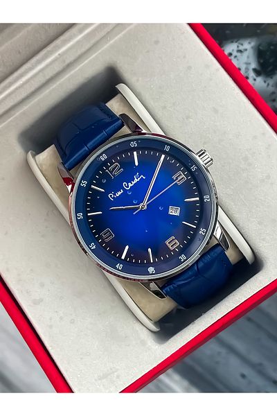 Pierre Cardin New Season Black Color Leather Cord Steel Case Men's Wristwatch with Bracelet Gift Father's Day Gift
