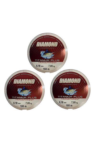BAUER 3 τεμάχια Bauer Titanium Plus 0,18 mm 150 mt Μάνα - Χρώμα: Γκρι 7,05 kg