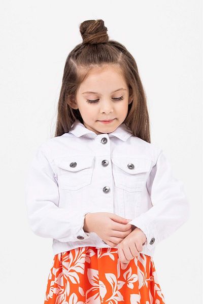 Hopi Kids Jachetă crop detaliată cu buzunar cu închidere cu nasturi
