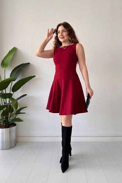 GDS BUTİK Boat Neck Dress with Handles