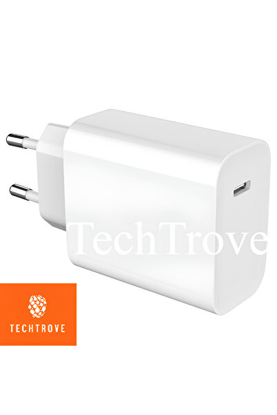 TechTrove Type C 20 W Hızlı Şarj Adaptörü İphone Samsung Xiaomi Huawei ile Uy...