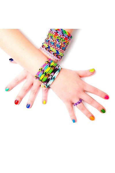 Rainbow مجموعة تصميم سوار Hgl Loom Twister 2000 قطعة