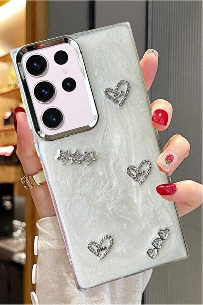 3GEN CASE غطاء صلب لامع لهاتف سامسونج جالاكسي S23 الترا متوافق مع شريط حجري ث...