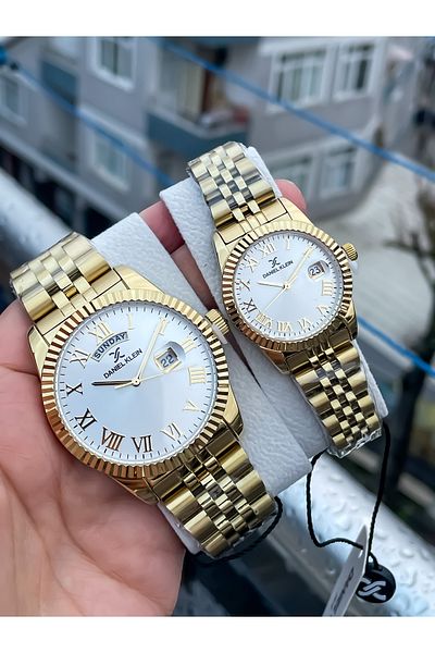 Daniel Klein Original 2 Years Warranty Steel Case Steel Cord Stainless Steel Darkening Lover's Couple Watch