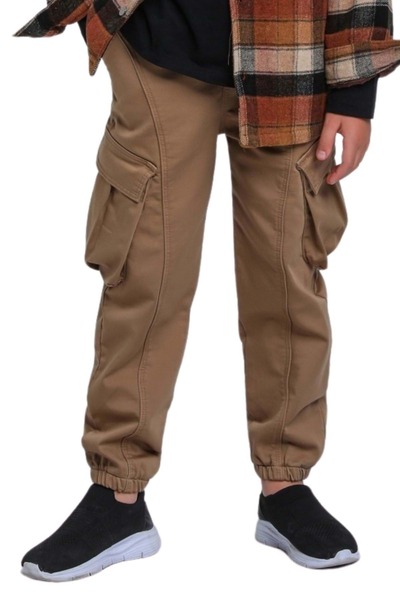 Waka Waka Pantaloni cargo pentru băieți cu buzunare cargo și picioare elastic...