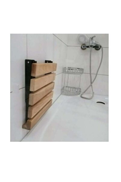 MEDİKALCİM Katlanır Duş Taburesi - Doğal Ahşap Katlanır Banyo Oturağı