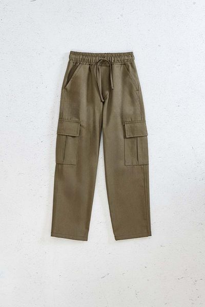 Hopi Kids Elastic Waist Cargo Pocket Lace up Trousers - 12-13 Years