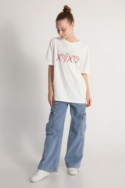 Hopi Kids Crew Neck Girl's T-Shirt - Front and Back Printed
