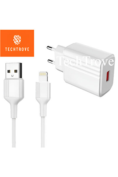 TechTrove Usb-Lightning 20 W Hızlı Şarj Adaptörü ve Kablosu İphone Samsung Xi...