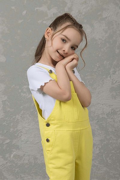 Hopi Kids Pocket Detailed Pipe Leg 100% Cotton Girl's Jumpsuit