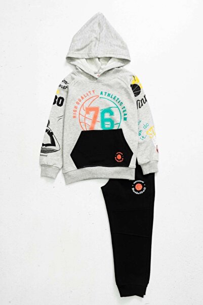 Waka Waka Set de trening pentru băieți - mâneci în față imprimate, buzunare c...