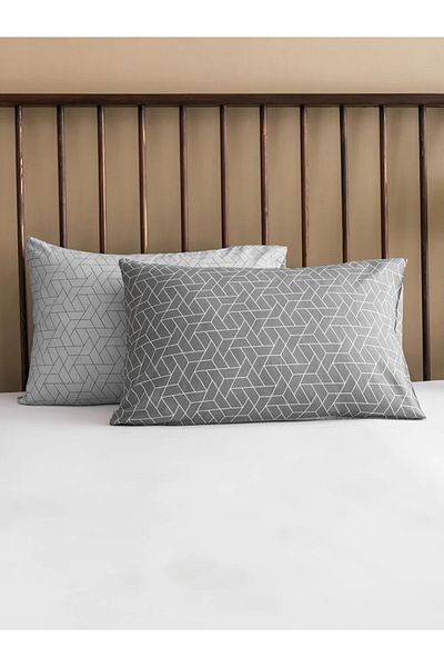 LC Waikiki Lcw Home Gray Patterned Pillow Case 2 Pack 50X70 cm
