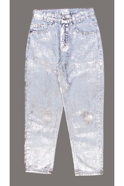 Hopi Kids Leaf Printed Adjustable Waist Girls' Jeans - Blue - 11-12 Years