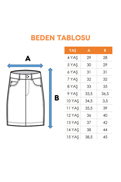 GİYİCEM TEKSTİL Kız Çocuk Cep Pensli Kot Şort 2862